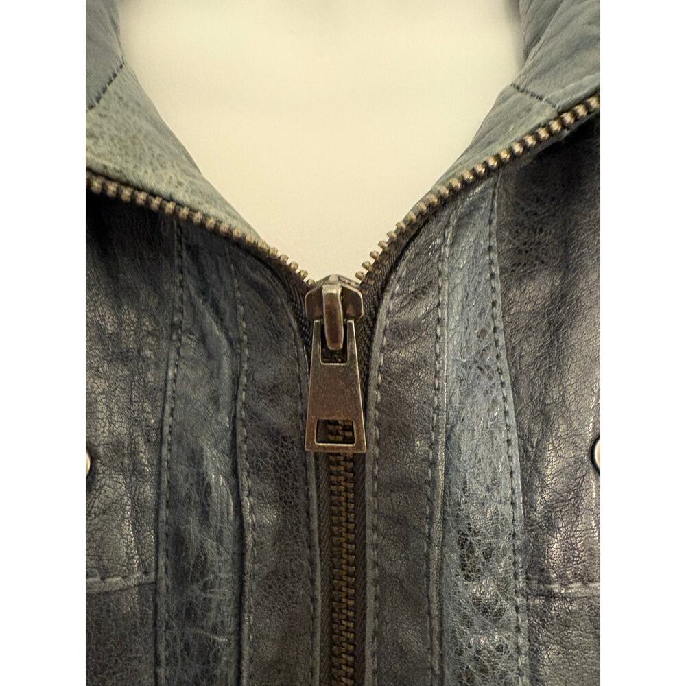 Black Rivet Leather Jacket Size Large - Picture 4 of 13
